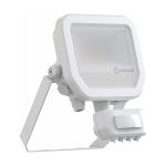 Ledvance Proiettore LED Aluminium Bianca 8W 1200lm 100D - 840 Bianco Freddo | IP65 - Sensore Di Movimento E Luce - Simmetrico