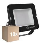 Confezione Multipack 10x Ledvance Proiettore LED Compatto Nero 50W 5000lm 100D - 865 Luce del Giorno | IP65 - Simmetrico 
