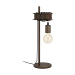 Eglo Lampada Da Tavolo Townshend 4 Acciaio Marrone Nero | IP20 - Adatto per 1x E27 