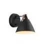 DFTP by Nordlux Strap 15 Luce Da Parete Metallo e Leather Nero | Adatto per GU10