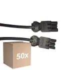 Confezione Multipack 50x Noxion GST - Compatibile Cavo di prolunga Nero - Maschio + Femmina - 2m - 3 pole 1,5mm2